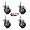Service Caster 4 Inch Thermoplastic  Rubber Wheel Swivel 58 Inch Threaded Stem Caster Set with Brake SCC SCC-TS20S414-TPRB-TLB-58212-4 - alternate 3